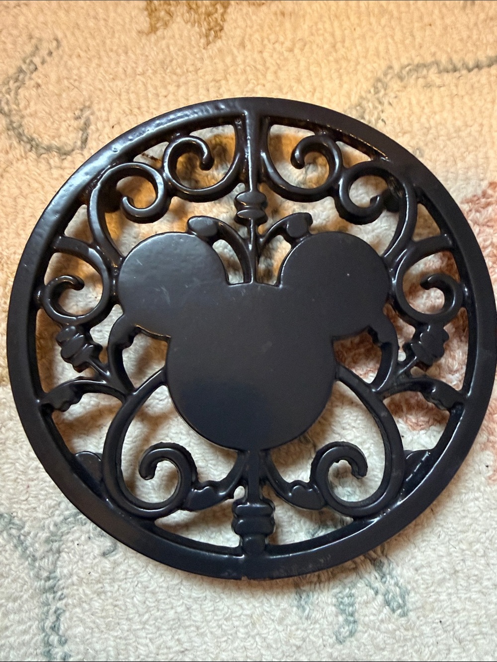 Disney Black Decorative Mickey Mouse Cast Iron Trivet
